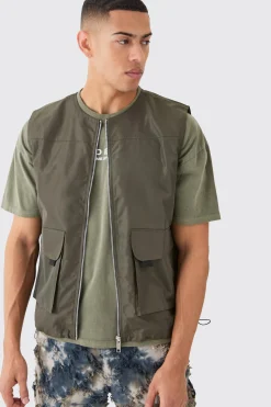 Nylon Utility Vest | BoohooMAN UK