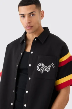 OFCL Baseball Shirt And Shorts Set | BoohooMAN UK
