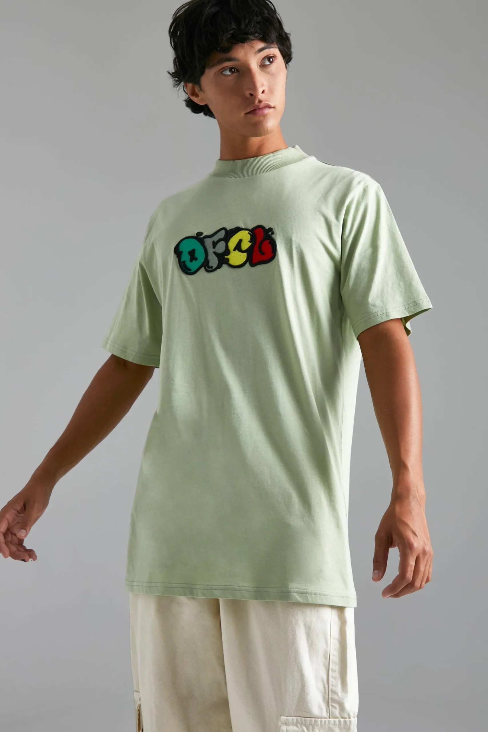 Ofcl Embroidered Longline T-shirt | BoohooMAN UK