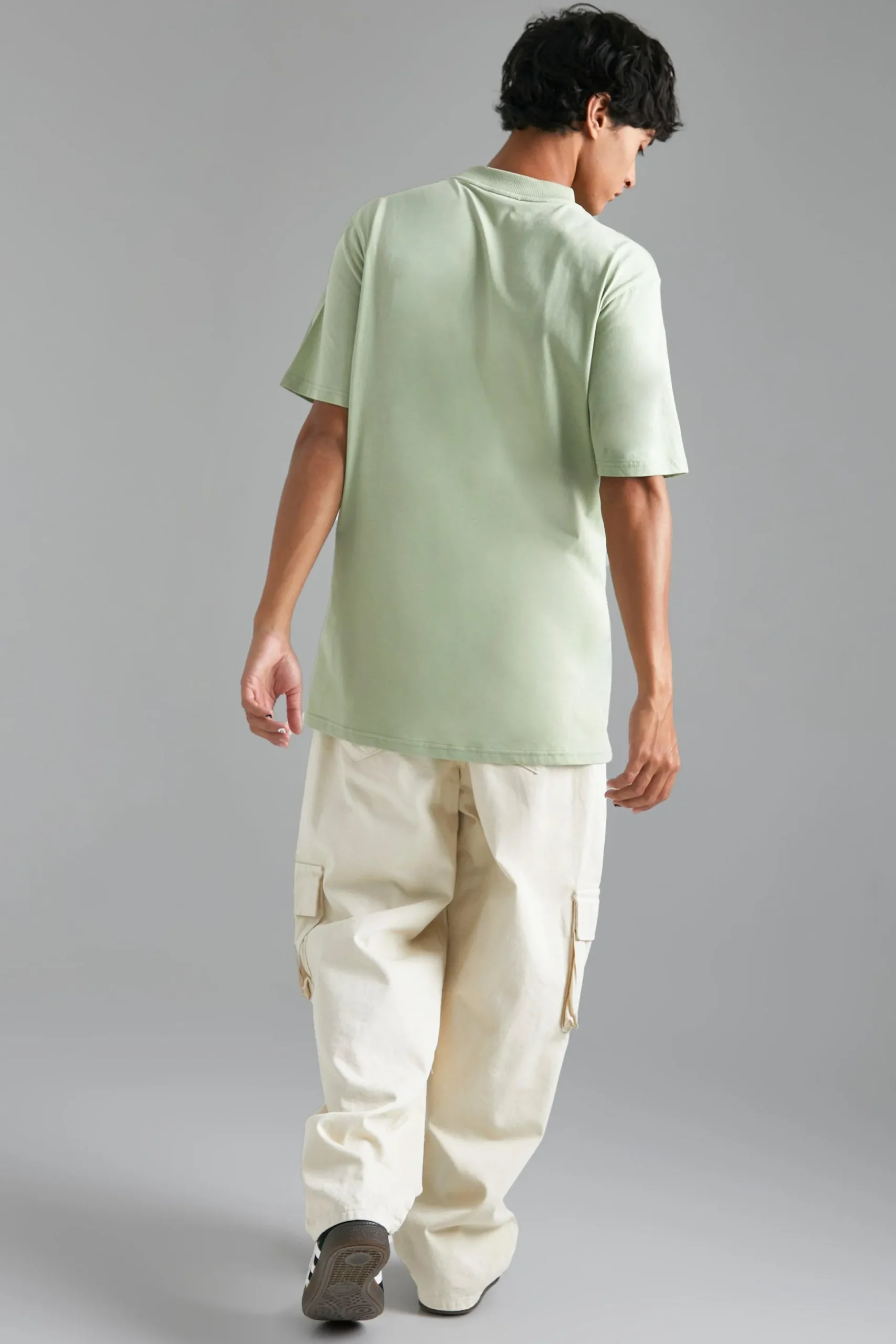 Ofcl Embroidered Longline T-shirt | BoohooMAN UK