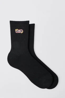 OFCL Embroidered Sports Socks | BoohooMAN UK