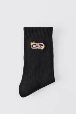 OFCL Embroidered Sports Socks | BoohooMAN UK