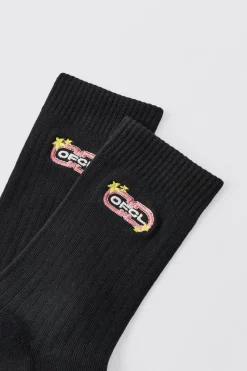OFCL Embroidered Sports Socks | BoohooMAN UK