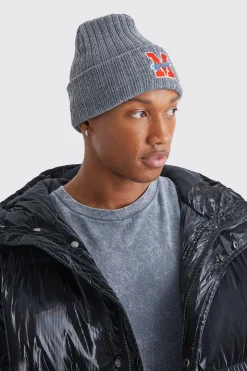 Ofcl League Varsity Ribbed Beanie | BoohooMAN UK