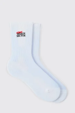 OFCL Man Embroidered Sports Socks | BoohooMAN UK