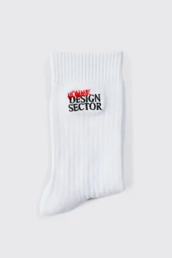 OFCL Man Embroidered Sports Socks | BoohooMAN UK