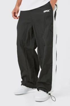 OFCL Side Panel Parachute Pants | BoohooMAN UK