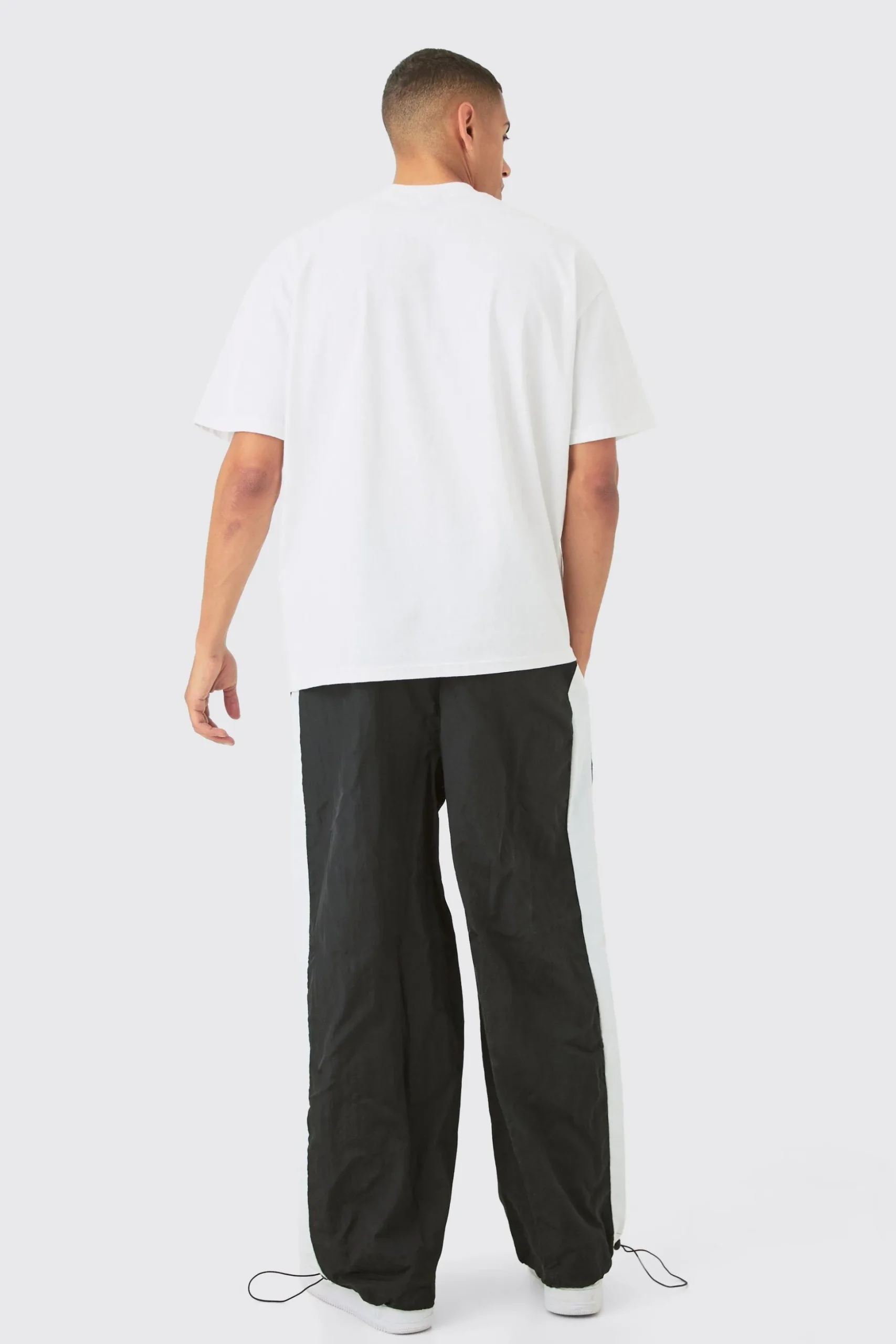 OFCL Side Panel Parachute Pants | BoohooMAN UK