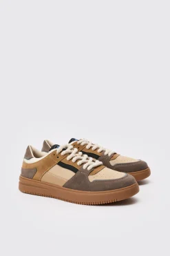 Ofcl Tab Chunky Rope Lace Trainers In Tan | BoohooMAN UK