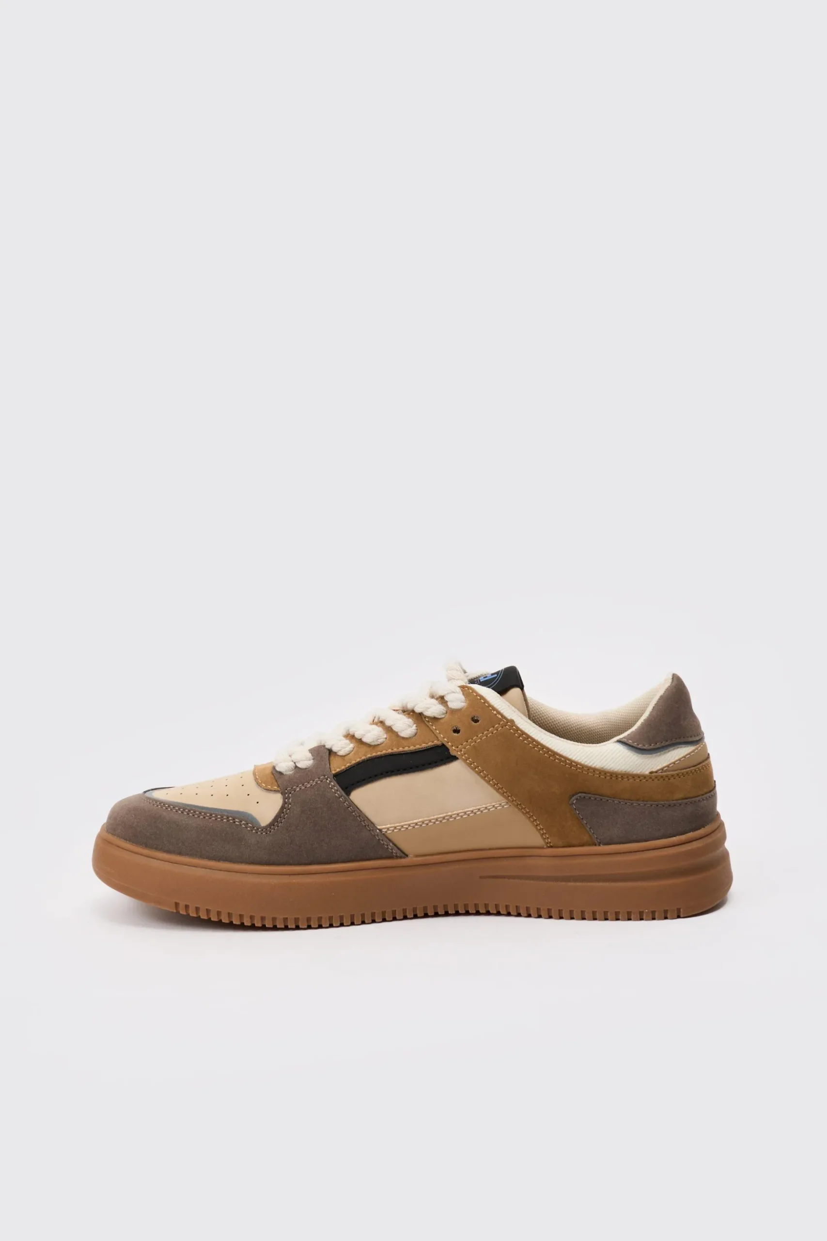Ofcl Tab Chunky Rope Lace Trainers In Tan | BoohooMAN UK