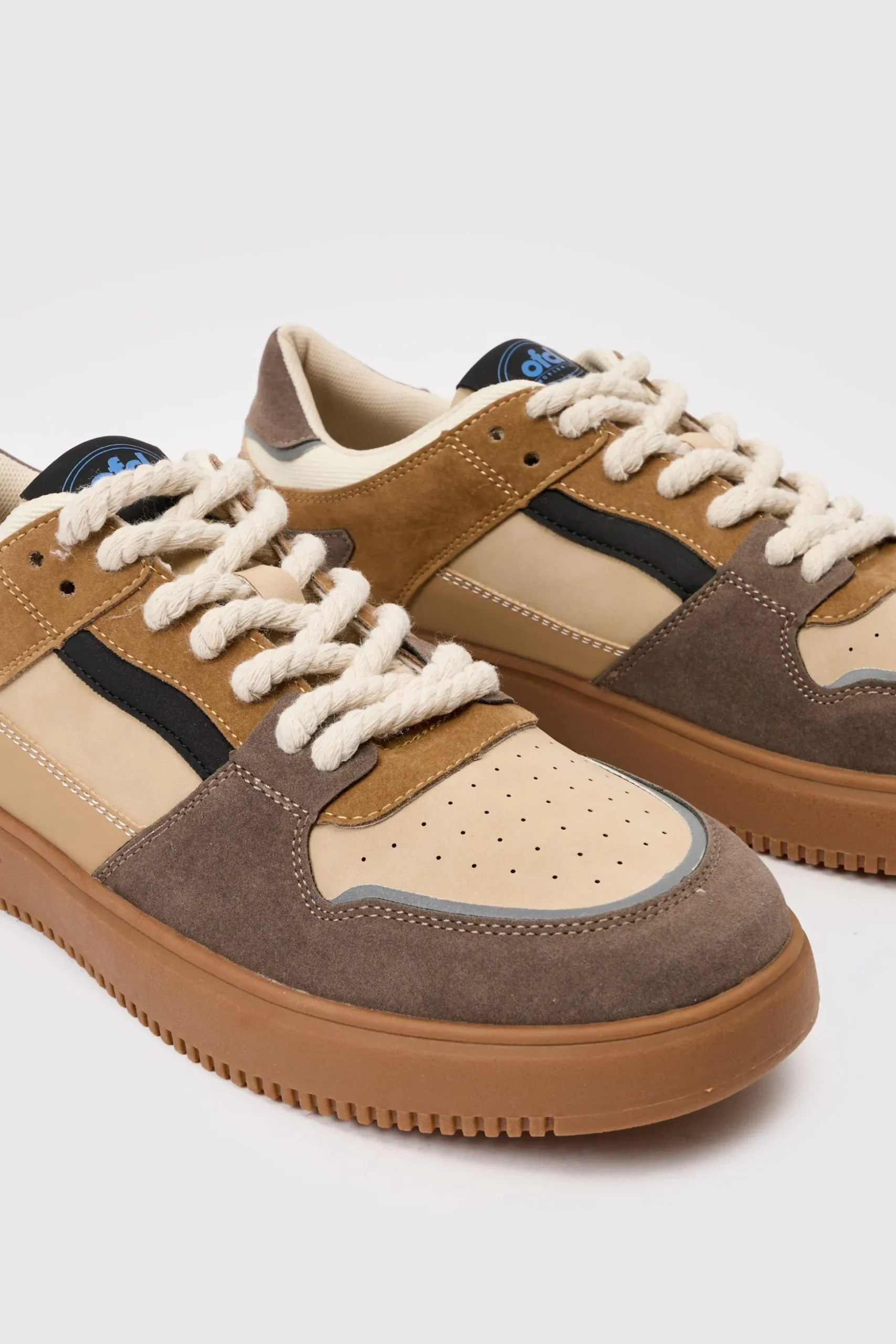 Ofcl Tab Chunky Rope Lace Trainers In Tan | BoohooMAN UK
