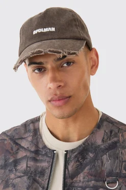 OFCLMAN 3d Embroidered Cap In Chocolate | BoohooMAN UK