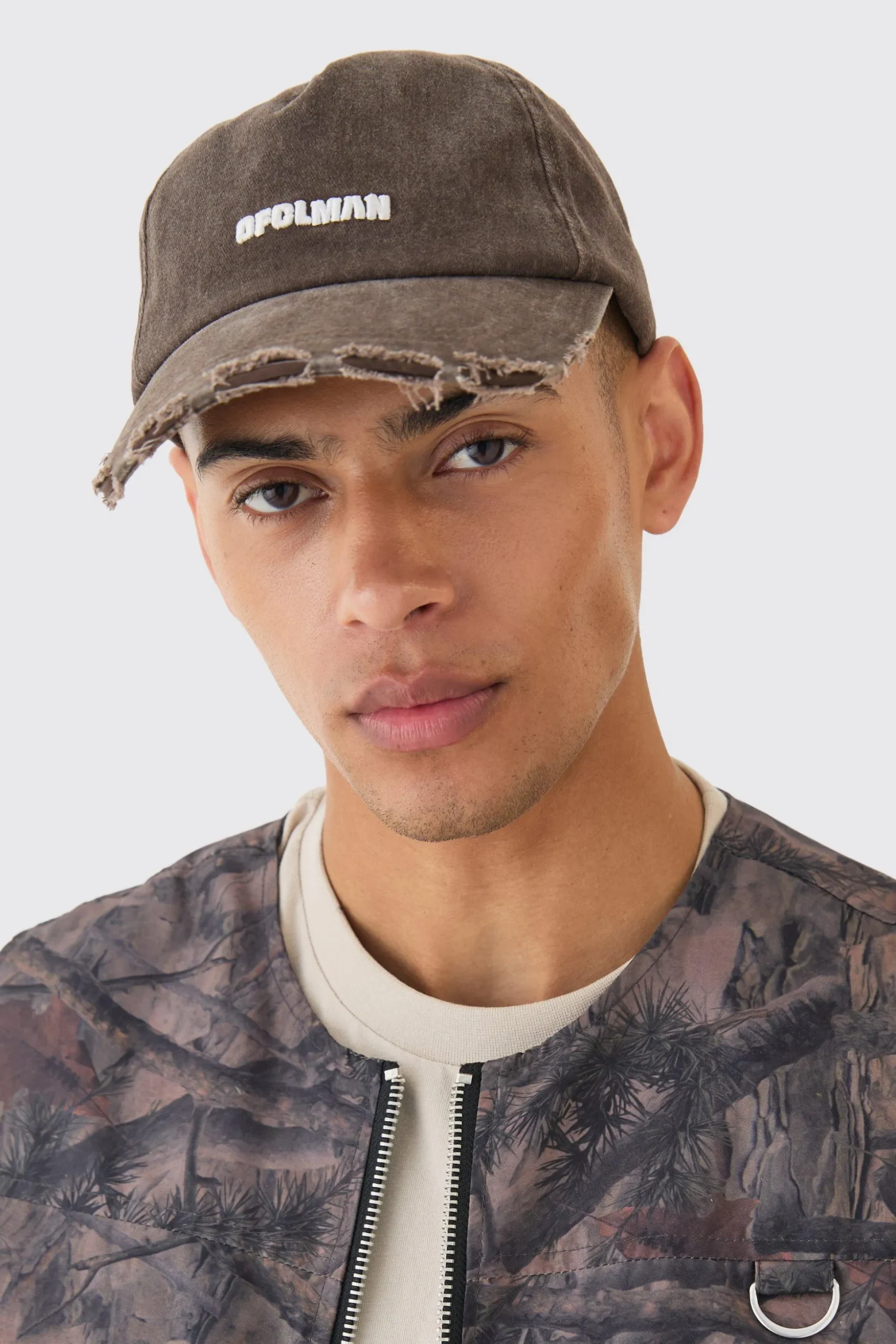 OFCLMAN 3d Embroidered Cap In Chocolate | BoohooMAN UK