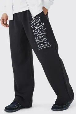 Official Applique Wide Fit Jogger | BoohooMAN UK