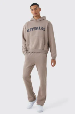 Official Gothic Text Gusset Tracksuit | BoohooMAN UK