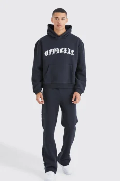 Official Gothic Text Gusset Tracksuit | BoohooMAN UK