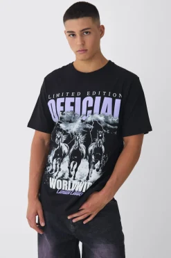 Official Horse Print T-Shirt | BoohooMAN UK