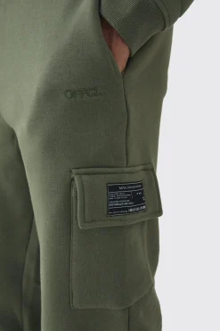 Official Man Regular Fit Panelled Cargo Hooded Tracksuit | BoohooMAN UK