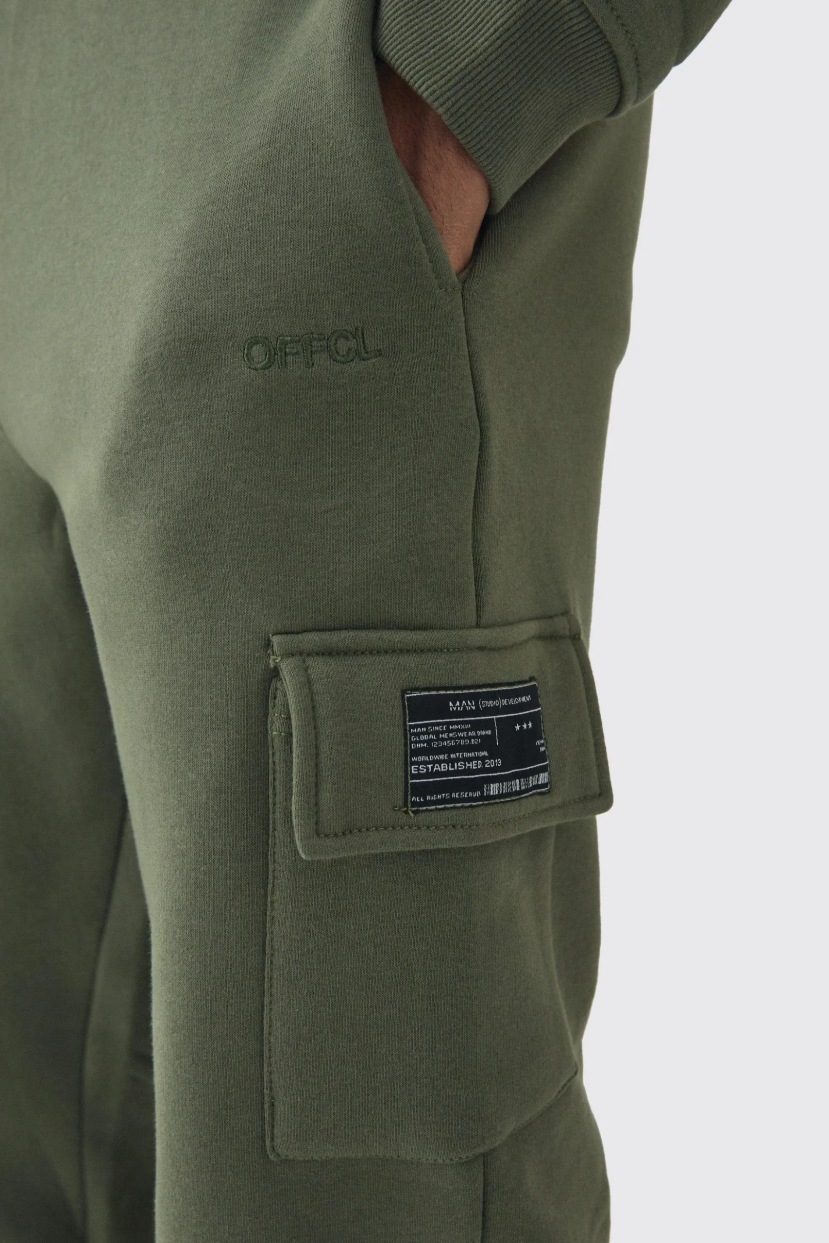 Official Man Regular Fit Panelled Cargo Hooded Tracksuit | BoohooMAN UK
