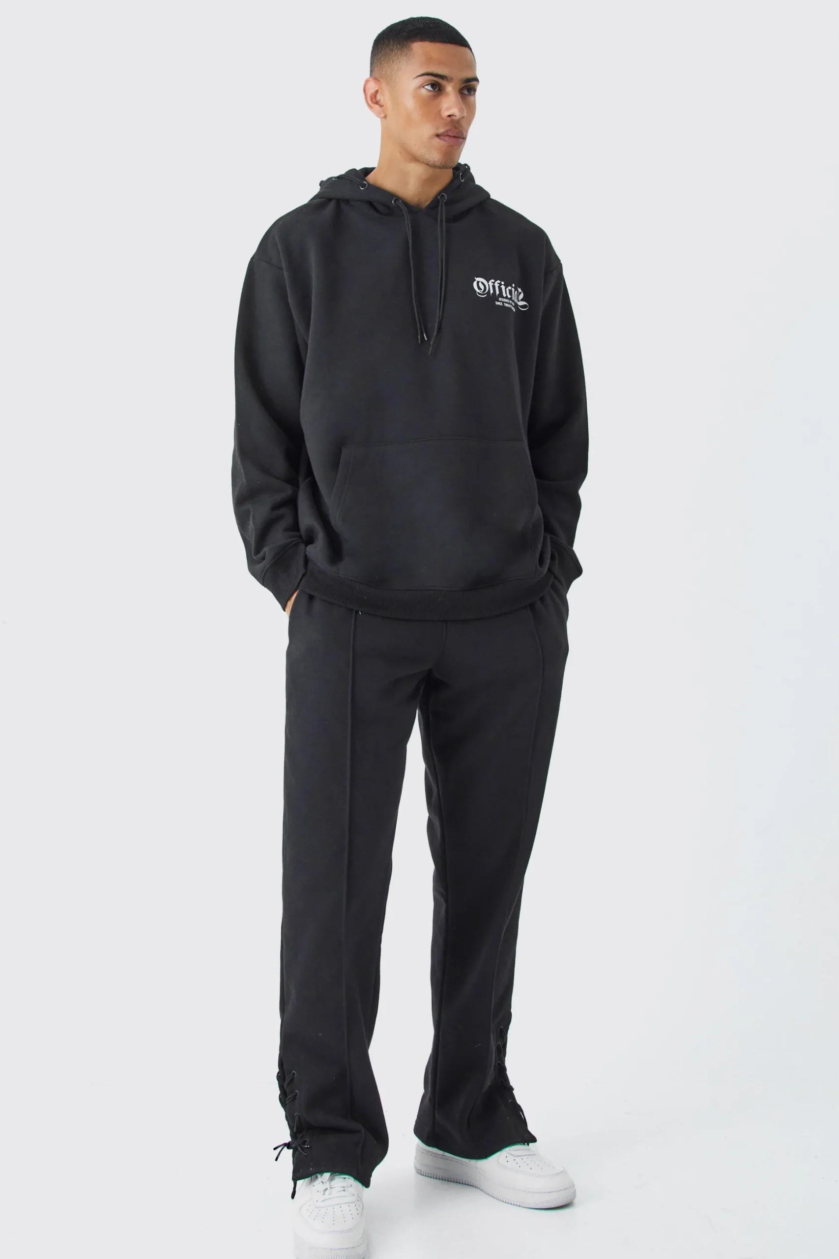 Official Oversized Drawcord Detail Tracksuit | BoohooMAN UK