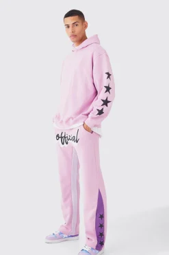 Official Oversized Star Gusset Tracksuit | BoohooMAN UK