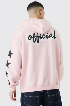 Official Oversized Star Print Hoodie | BoohooMAN UK