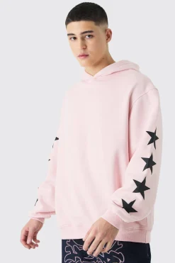 Official Oversized Star Print Hoodie | BoohooMAN UK