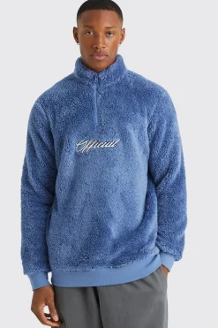 Official Piping Borg 1/4 Zip Funnel Sweat | BoohooMAN UK