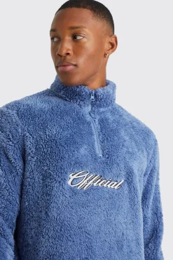 Official Piping Borg 1/4 Zip Funnel Sweat | BoohooMAN UK