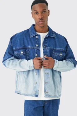 Ombre Denim Jacket And Jeans Set | BoohooMAN UK