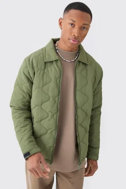 Onion Quilted Collared Jacket | BoohooMAN UK