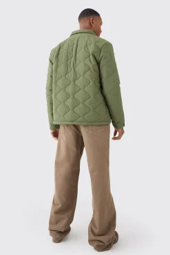 Onion Quilted Collared Jacket | BoohooMAN UK