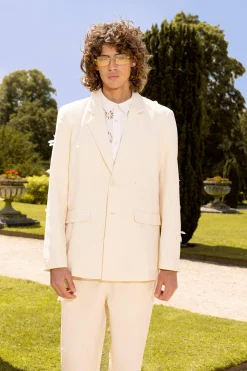 Organza Embroidered Relaxed Suit | BoohooMAN UK