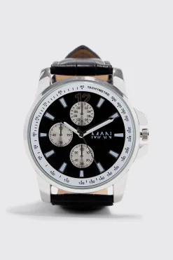 Original Man Faux Leather Strap Watch | BoohooMAN UK