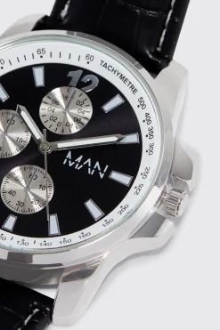 Original Man Faux Leather Strap Watch | BoohooMAN UK