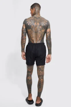 Original Man Mid Length Swim Shorts | BoohooMAN UK