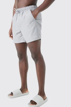 Original Man Mid Length Swim Short | BoohooMAN UK