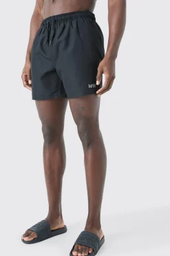 Original Man Mid Length Swim Short | BoohooMAN UK