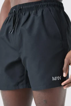 Original Man Mid Length Swim Short | BoohooMAN UK