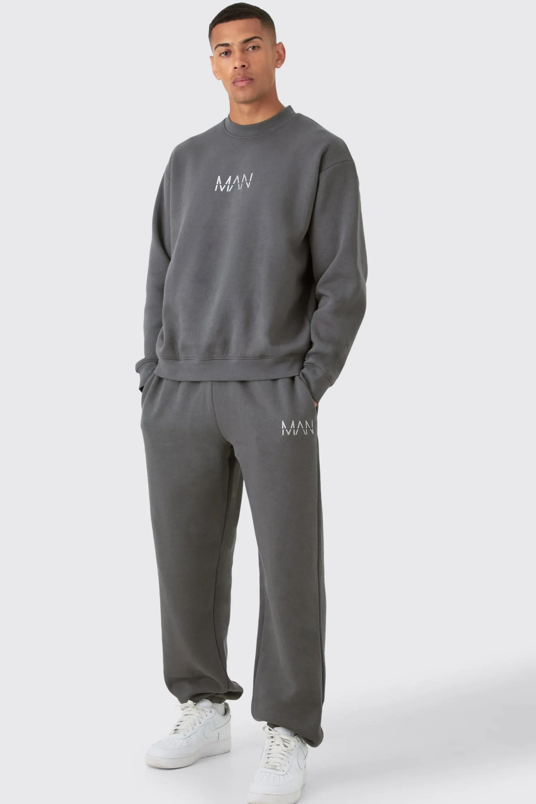 Original Man Oversized Sweatshirt Tracksuit | BoohooMAN UK