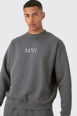 Original Man Oversized Sweatshirt Tracksuit | BoohooMAN UK