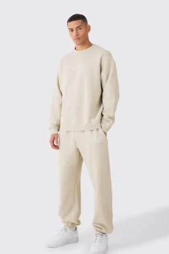 Original Man Oversized Sweatshirt Tracksuit | BoohooMAN UK