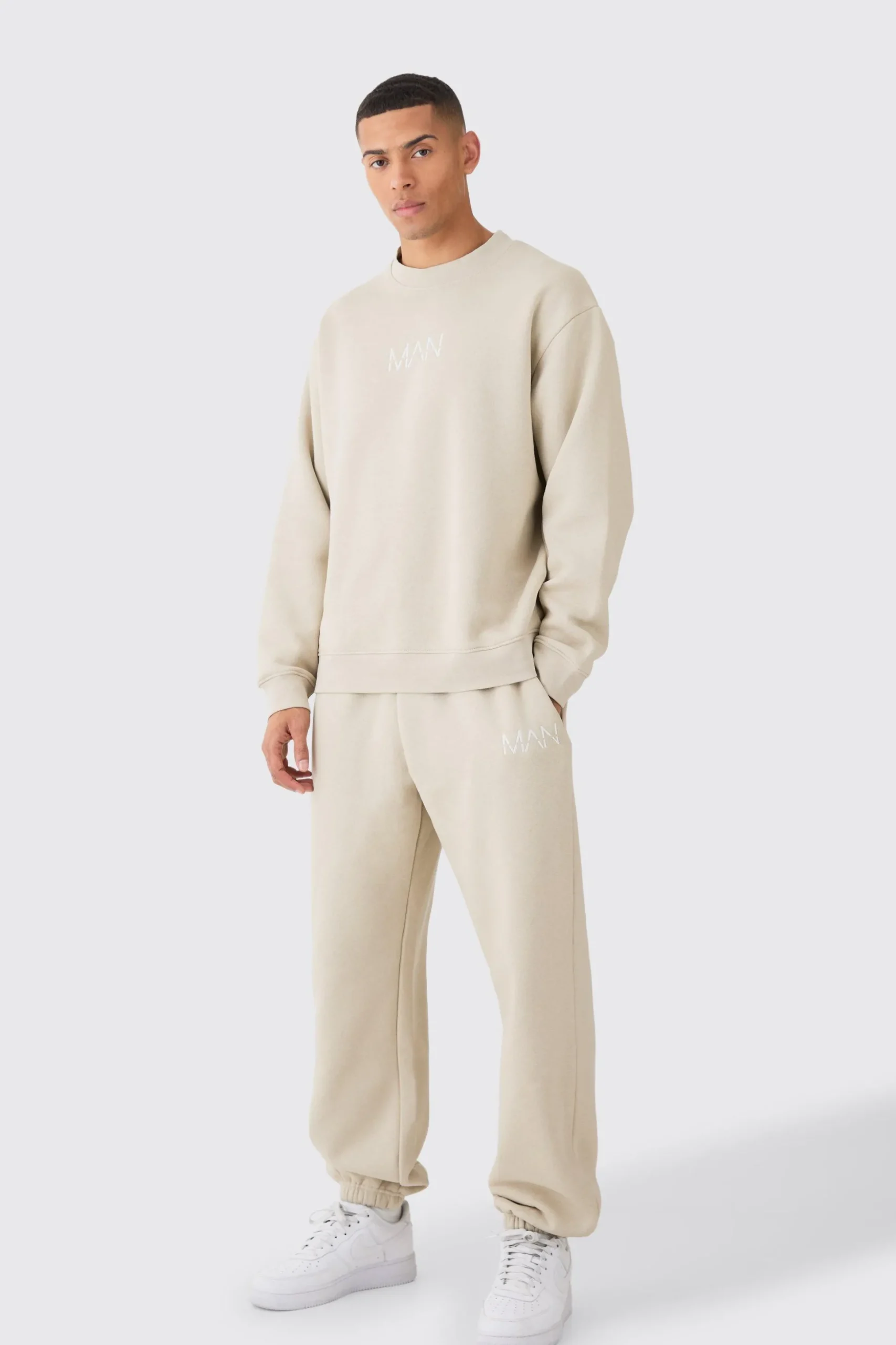 Original Man Oversized Sweatshirt Tracksuit | BoohooMAN UK