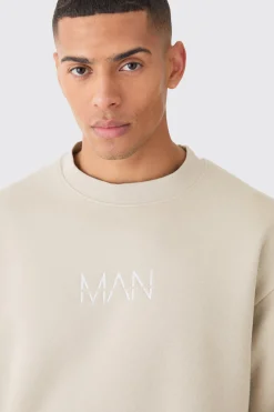Original Man Oversized Sweatshirt Tracksuit | BoohooMAN UK