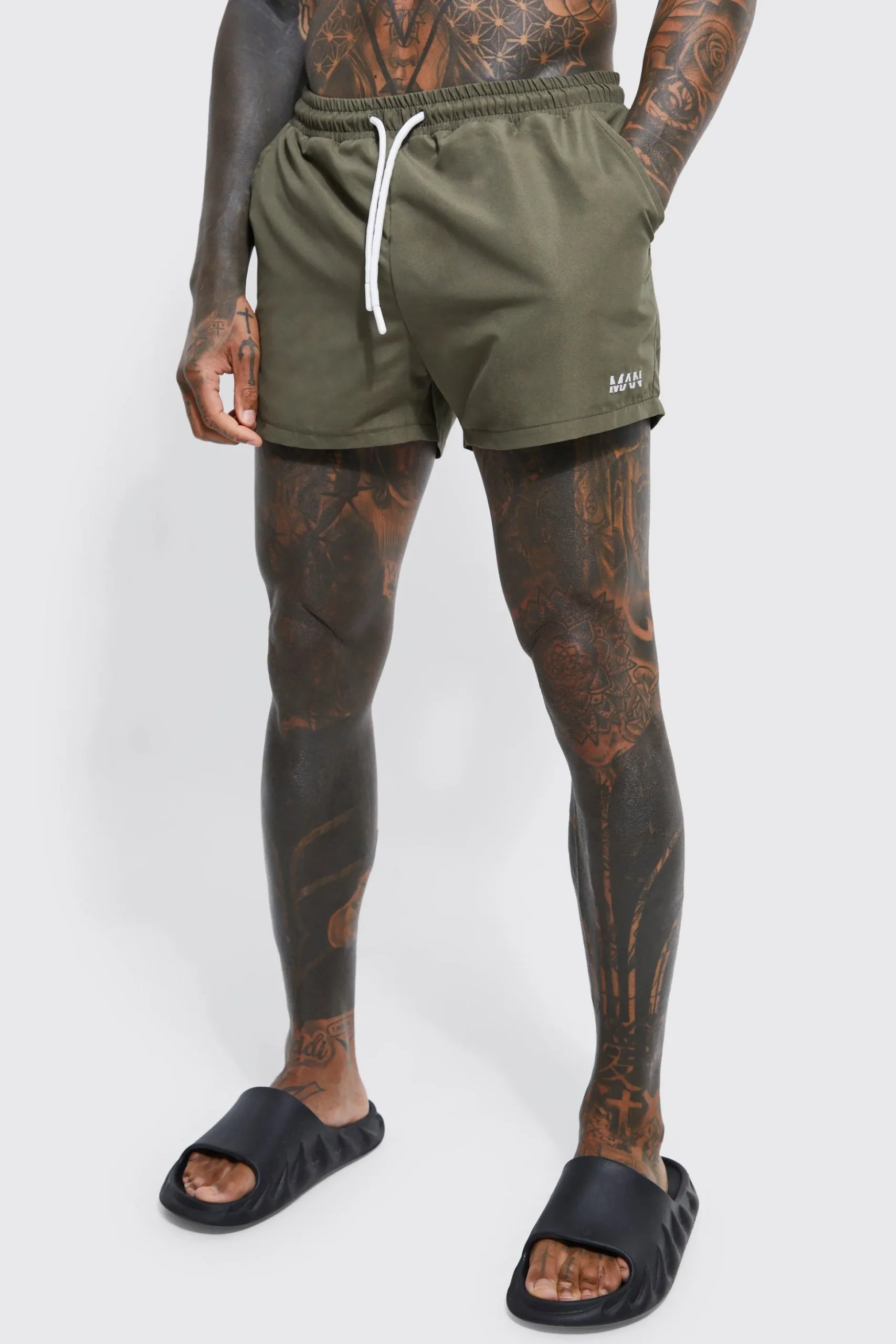 Original Man Short Length Swim Shorts | BoohooMAN UK