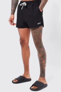 Original Man Short Length Swim Shorts | BoohooMAN UK