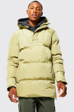 Overhead Mid Length Puffer | BoohooMAN UK