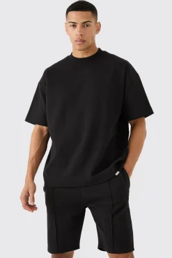 Overisized T-shirt & Short Interlock Set | BoohooMAN UK