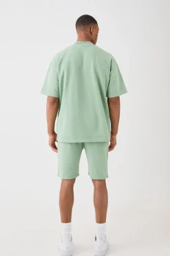 Overisized T-shirt & Short Interlock Set | BoohooMAN UK