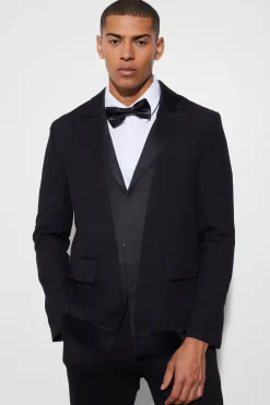 Overized Boxy Contrast Lapel Blazer | BoohooMAN UK